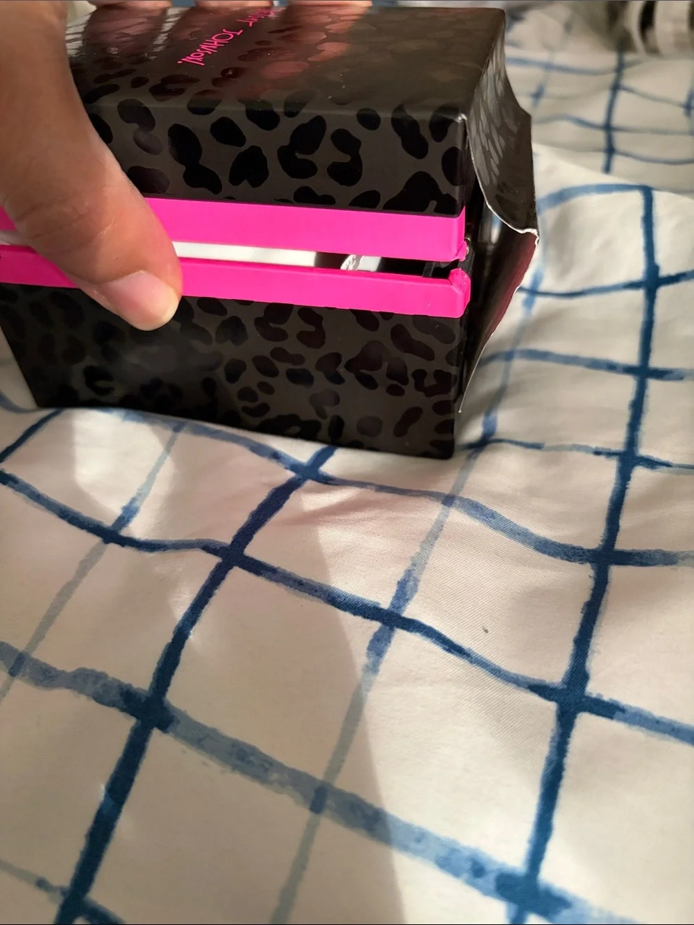 Betsey Johnson Black Watch with Hot Pink Dial and Crystal Bezel